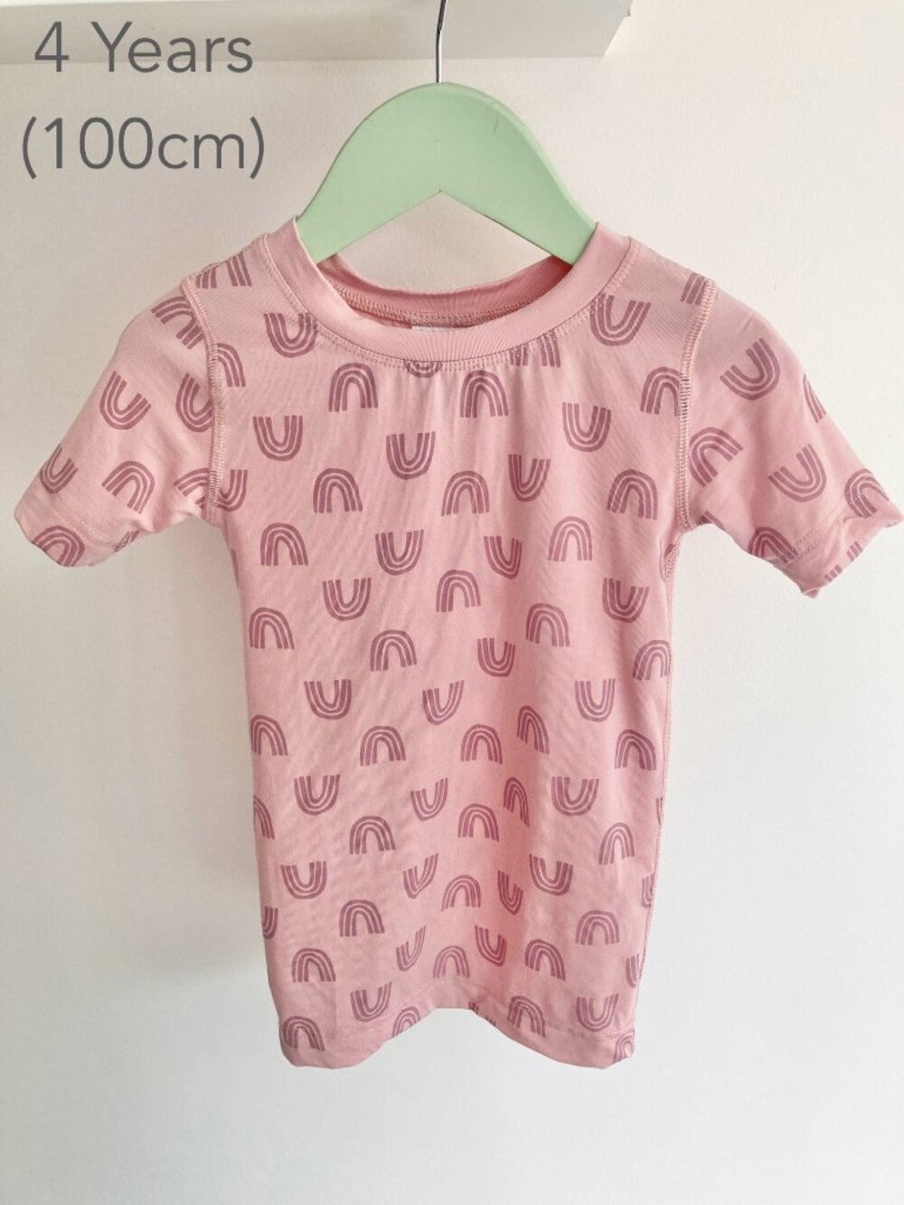 💙2/$25 Hanna Andersson 4 Years 100cm Toddler Girl Rainbow Pink Pajama Top